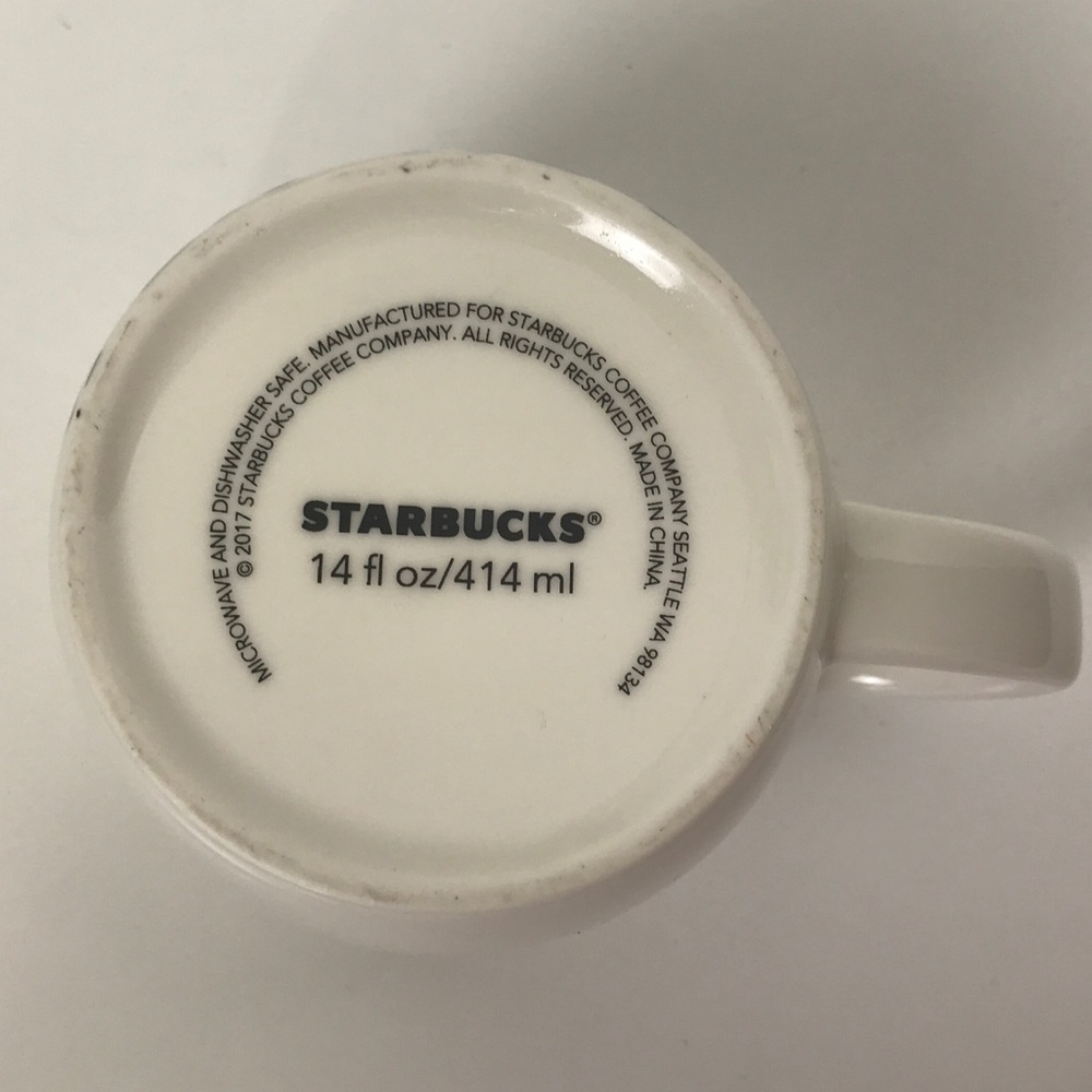 STARBUCKS Mermaid Cup 14 fl‎ oz Green & White - Picture 3 of 5